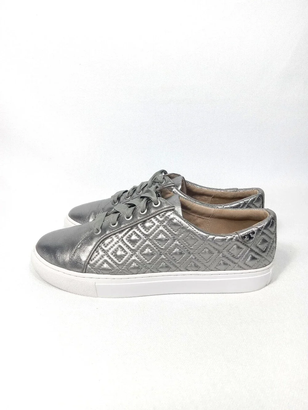 TORY BURCH Marion Quilted Metallic Leather Sneakers Women's Size 9 M